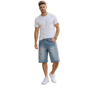 AZZURE Jean Shorts Mens 40W X 33L Light Wash Denim Y2K Vintage Grunge 99-43